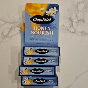 (4) NEW ChapStick Lip Balm, Honey Vanilla – Honey Nourish Moisture-Rich